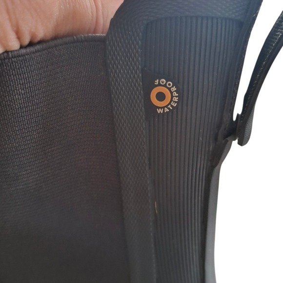 Bogs Holly Tal Chelsea Waterproof Black Rubber Rain Boots Women's Size 8 - Picture 5 of 7